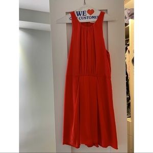 Rebeca Taylor Orange Silk Pleated Dress